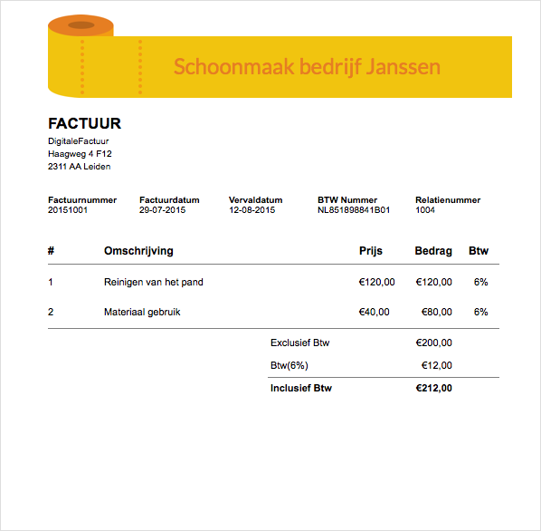 Factuur in uw eigen huisstijl